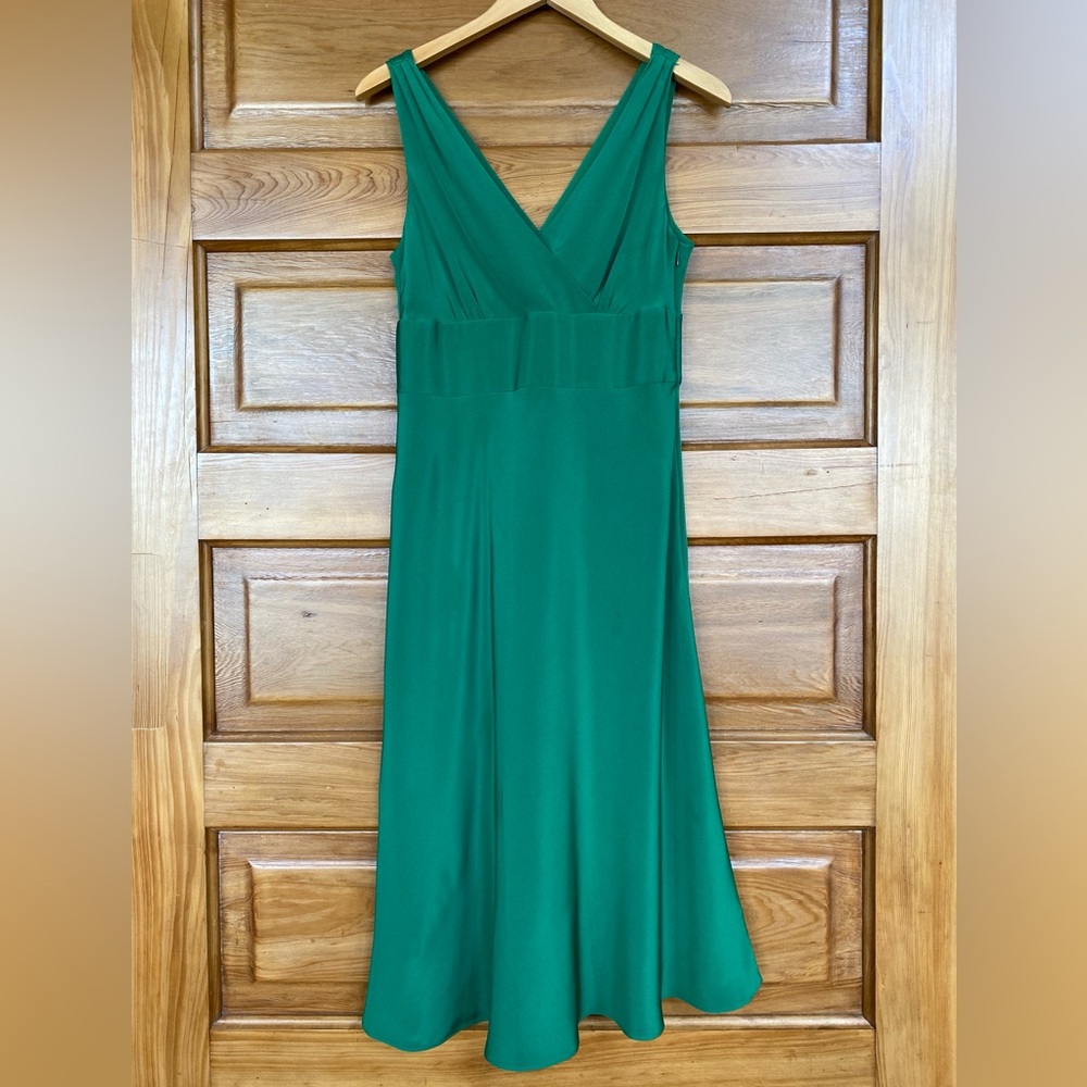J Crew sz 10 Silk Emerald Green Party Dress